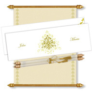 White Gold Scroll Invitation, Scroll Invitations with box, Scroll Wedding Invitations, Scroll Invitations 